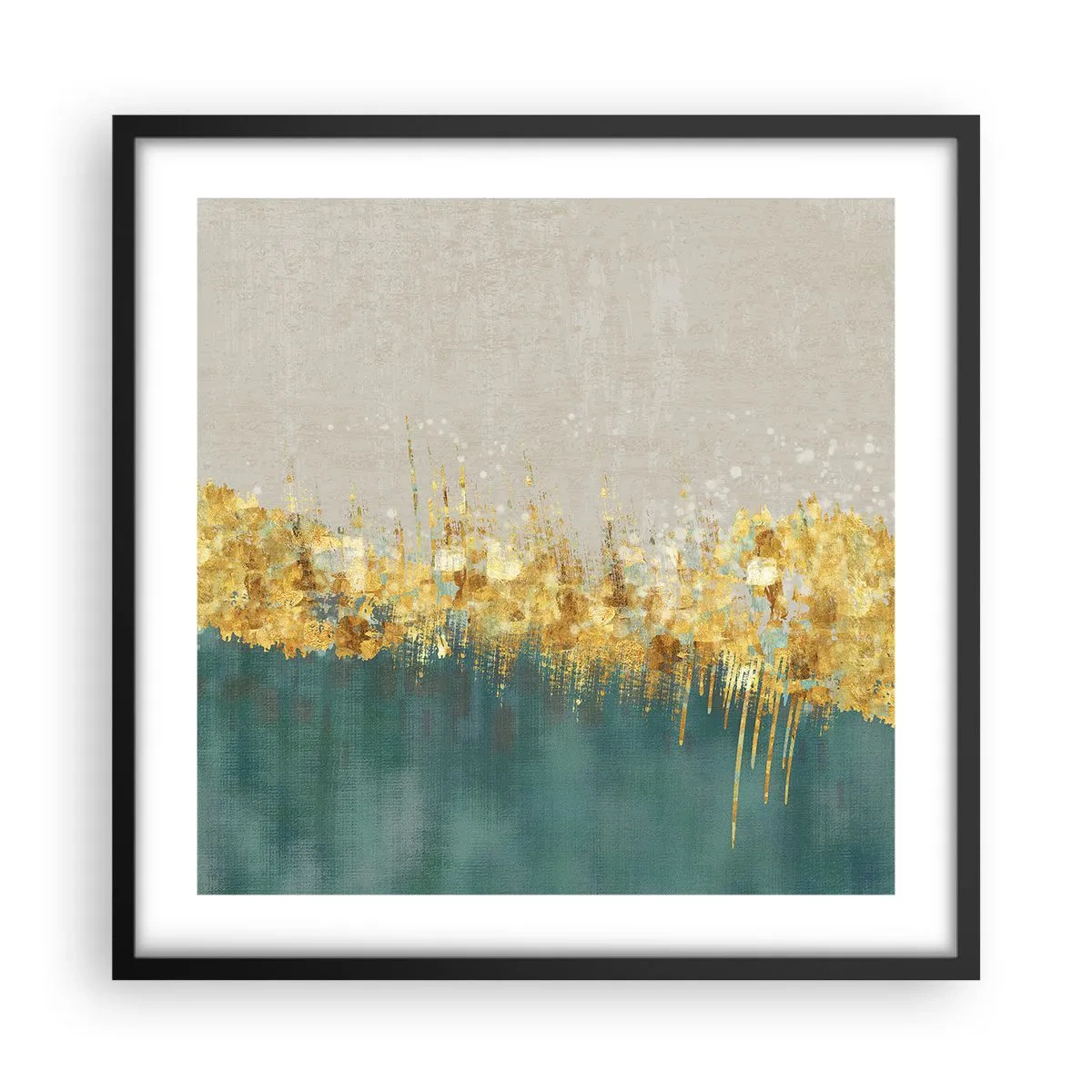 Poster in black frame - Golden Border - 50x50 cm
