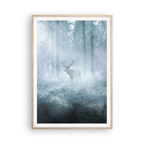 Poster in light oak frame - Morning Round of the Estate - 70x100 cm