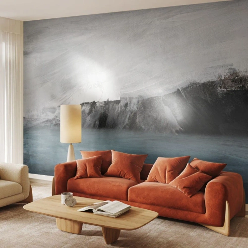 Self-Adhesive Photo Wallpaper Deluxe Sticker - Water-Earth: Clash of Elements - Coast, Landscape, Sea - 500x350 cm