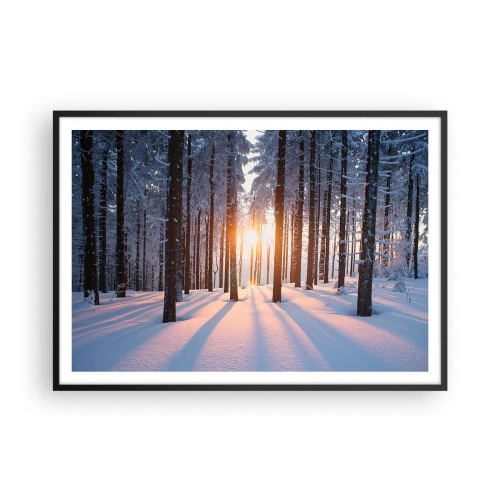 Poster in black frame - Clearly Black on White - 100x70 cm