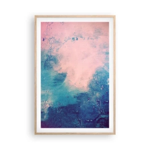 Poster in light oak frame - Blue Hug - 61x91 cm