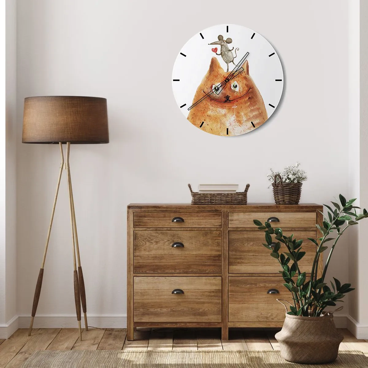 Wall clock - Clock on glass - Love Paradoxes - 40x40 cm