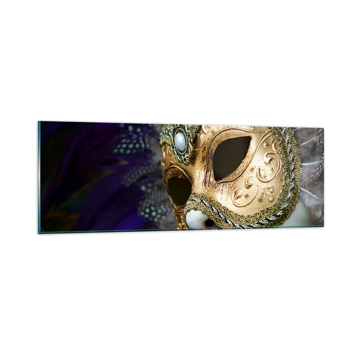 Glass picture - Venetian Portrait In Gold - 90x30 cm