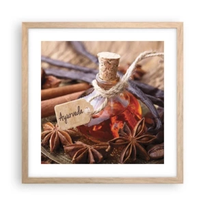 Poster in light oak frame - Unity of Body and Spirit - 40x40 cm