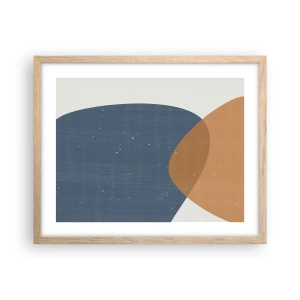 Poster in light oak frame - Ovals and Intersections - 50x40 cm