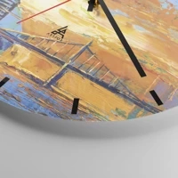 Clock face with lines