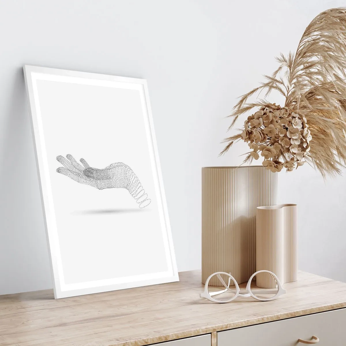Poster in white frmae - Springy Palm - 70x100 cm