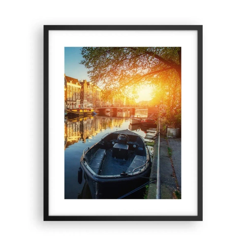Poster in black frame - Morning in Amsterdam - 40x50 cm