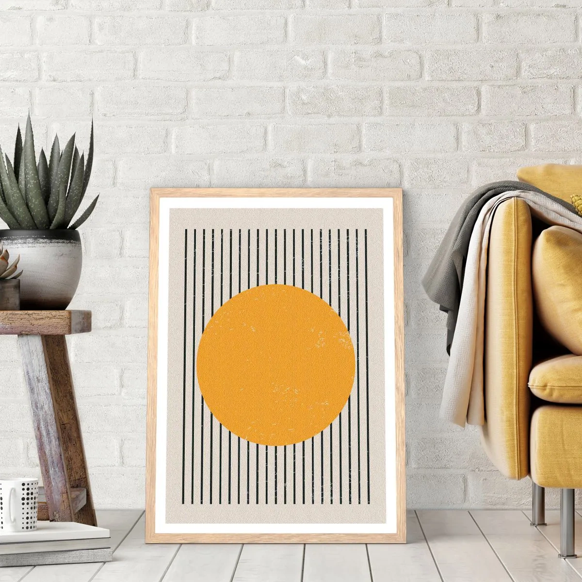 Poster in light oak frame - Power of Simplicity - 70x100 cm