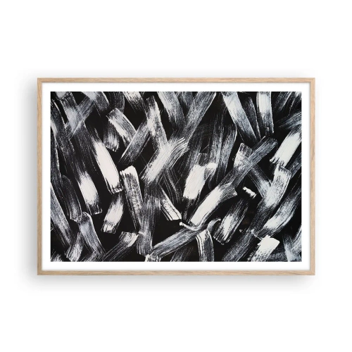 Poster in light oak frame - Abstract in Industrial Spirit - 100x70 cm