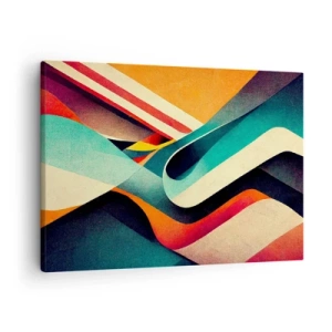 Canvas picture - Colorful abstract waves in a dynamic composition - 70x50cm - Intense Composition - Modern wall decoration for the living room and bedroom ARTTOR
