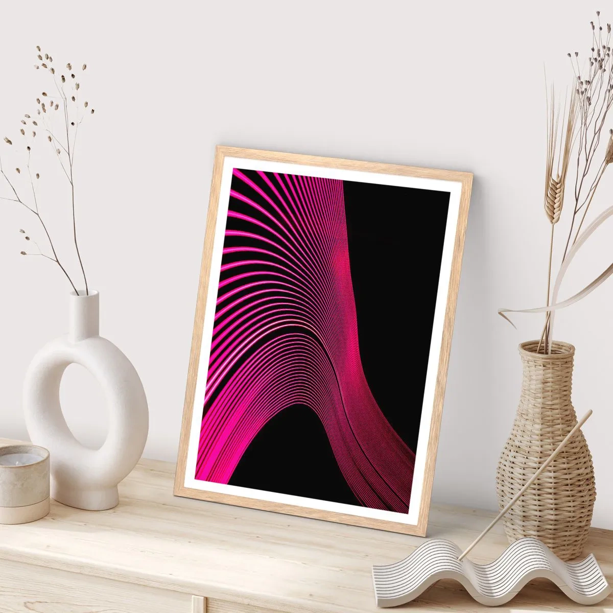 Poster in light oak frame - Alley of Light - 61x91 cm