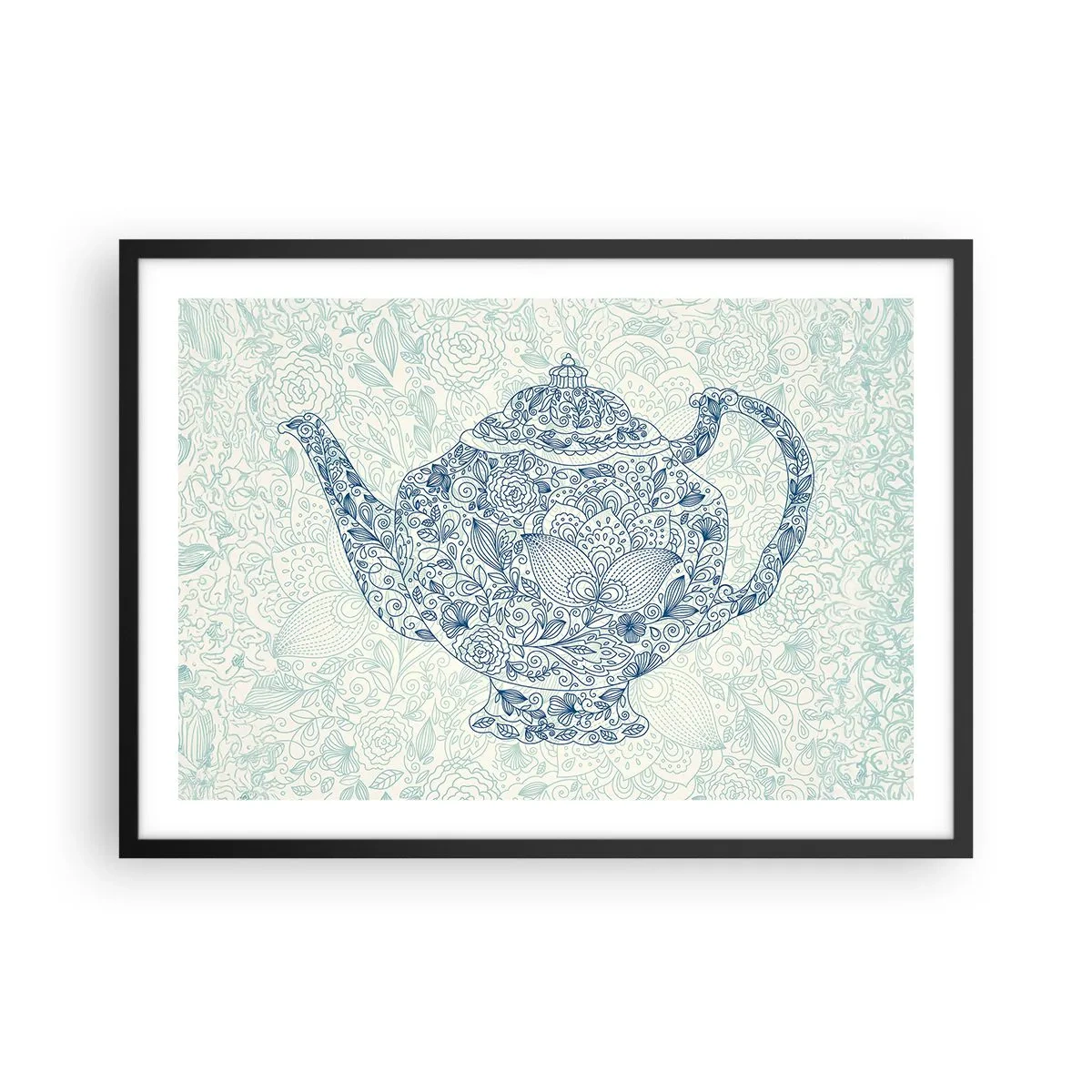 Poster in black frame - Charm of Tea - 70x50 cm