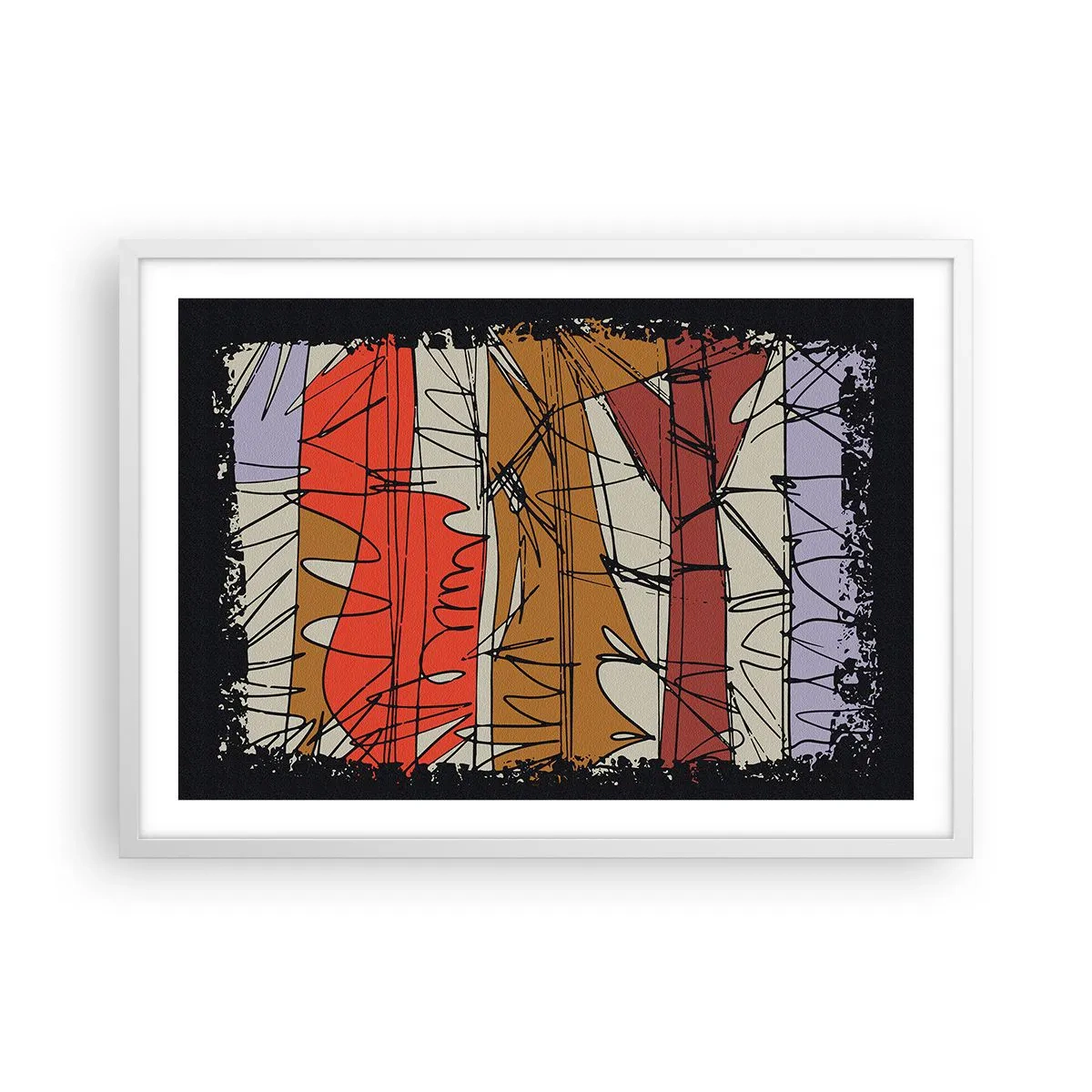 Poster in white frmae - Spontaneous Composition - 70x50 cm