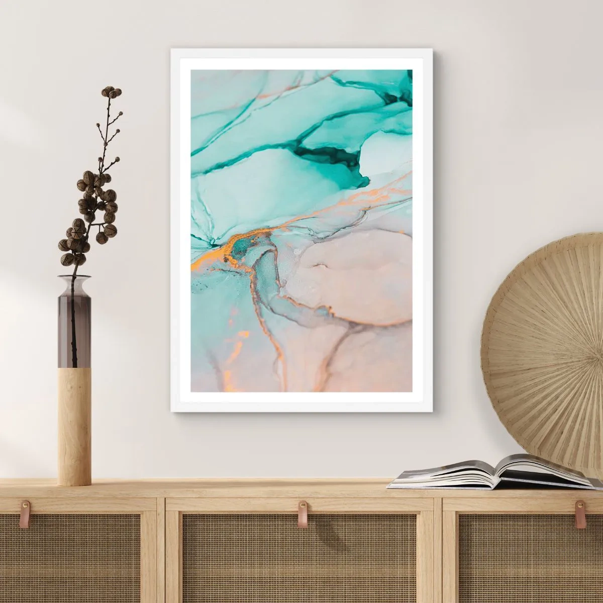 Poster in white frmae - Dance of Shapes and Colours - 50x70 cm