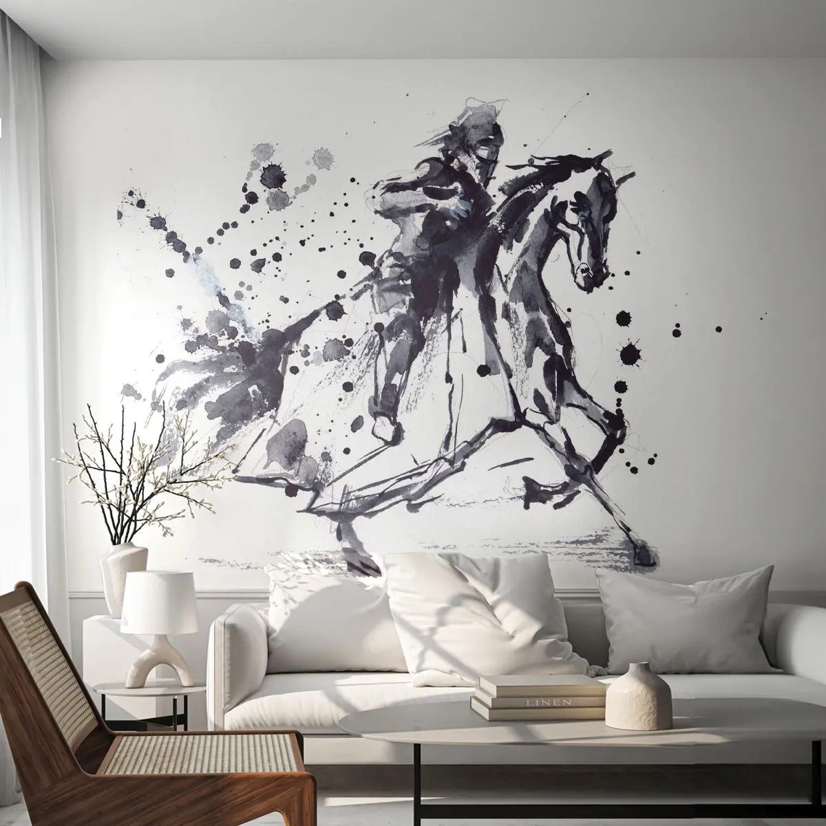 Self-Adhesive Photo Wallpaper Deluxe Sticker - Black Knight - Abstraction, Knight On Horseback, Knight's armor - 300x210 cm