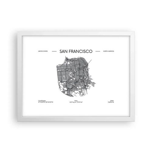 Poster in white frmae - Anatomy of San Francisco - 40x30 cm