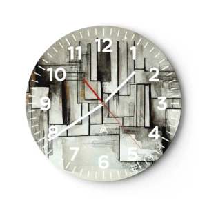 Wall clock - Clock on glass - Power of Simplicity - 30x30 cm