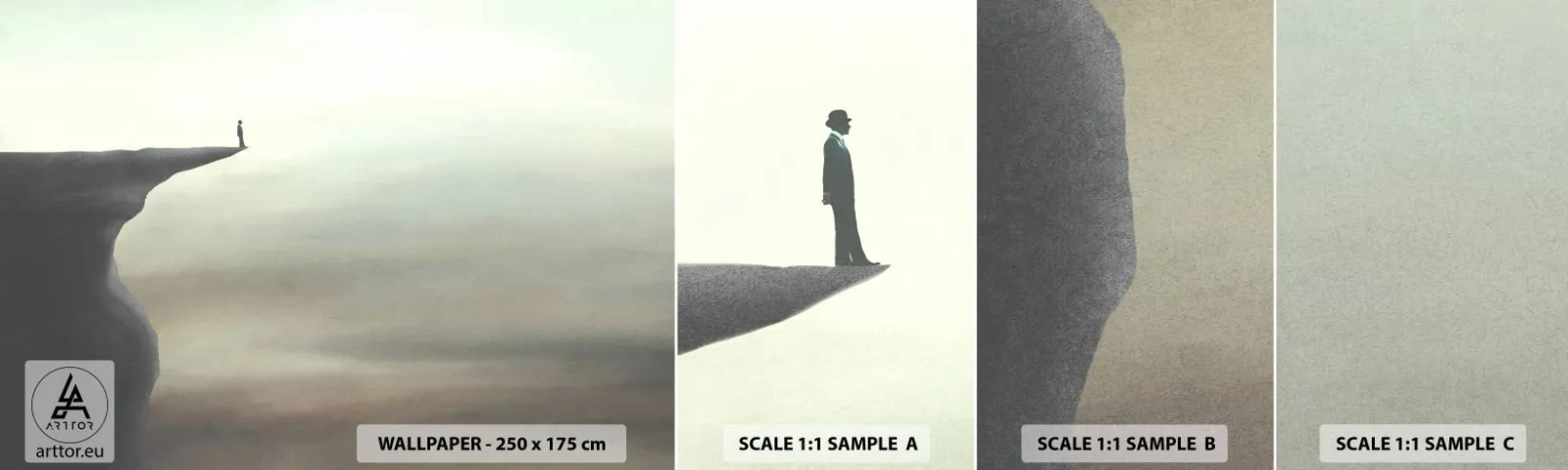 Photo Wallpaper Sample Standard Eco - Upwards, Naturally! - Cliff, Nature, Tourist - 100x30 cm