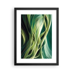 Poster in black frame - Abstract Playing Green - 30x40 cm