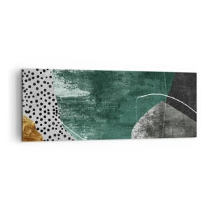 Canvas picture - Colourful Abstract with a Golden Petal - 140x50 cm