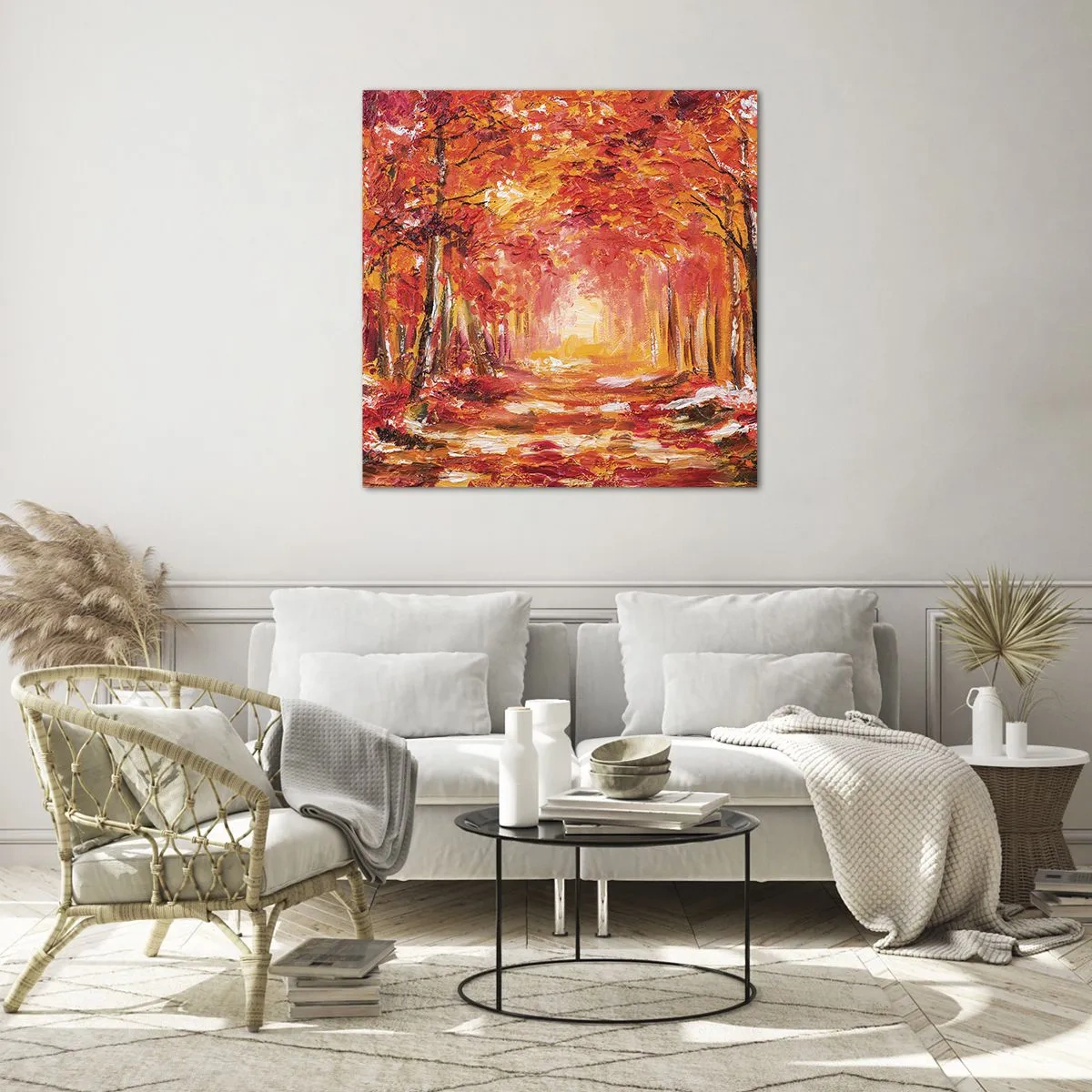 Glass picture - Copper Forest - 30x30 cm