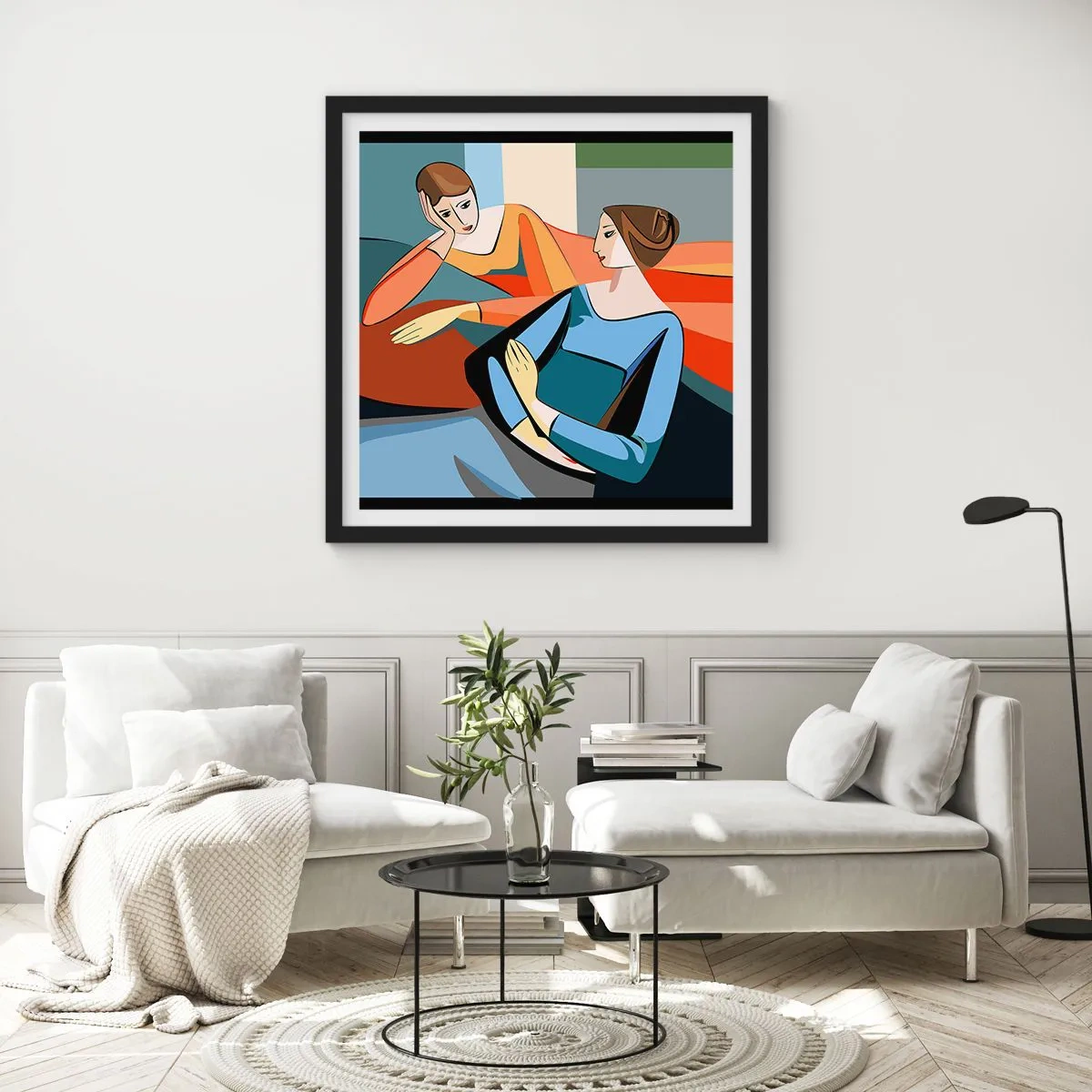Poster in black frame - Time for Confession - 60x60 cm