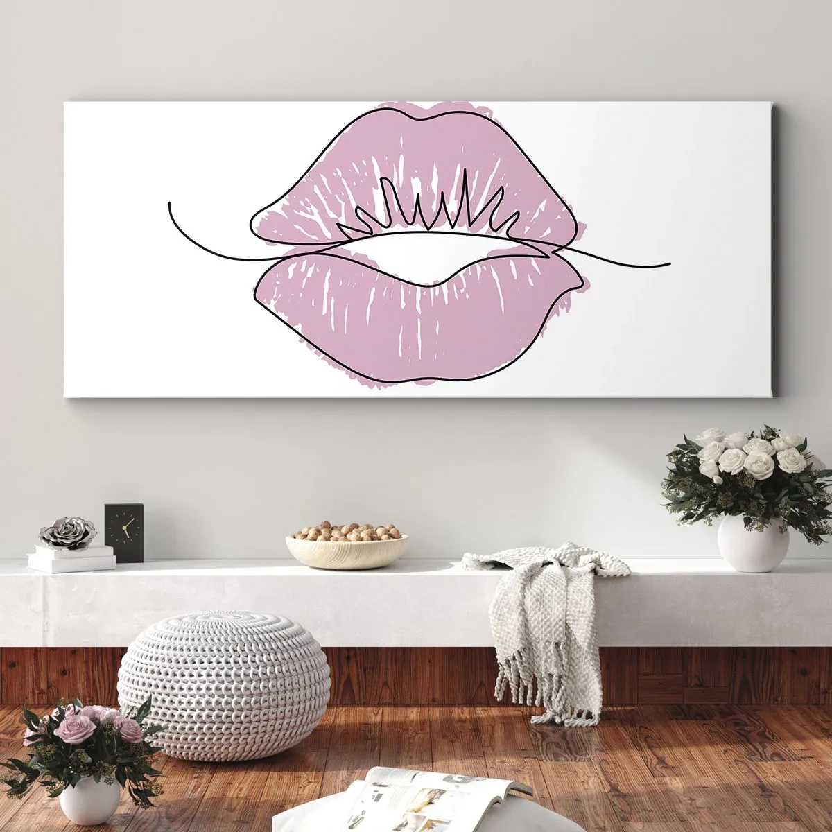 Canvas picture - Ready for a Kiss? - 100x40 cm