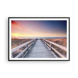 Poster in black frame - Baltic Evening Aurora - 100x70 cm