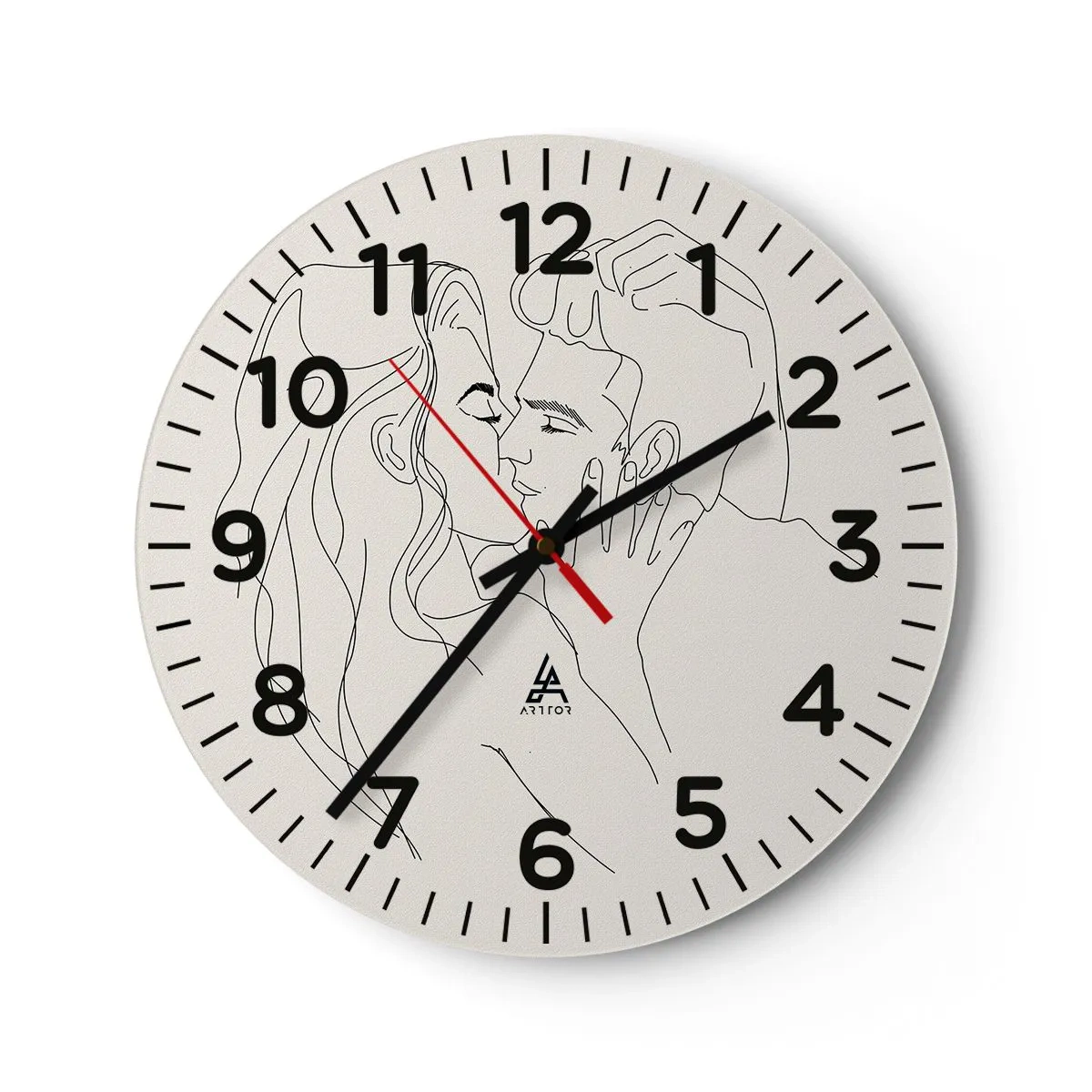 Wall clock - Clock on glass - Tangled up by a Feeling - 40x40 cm