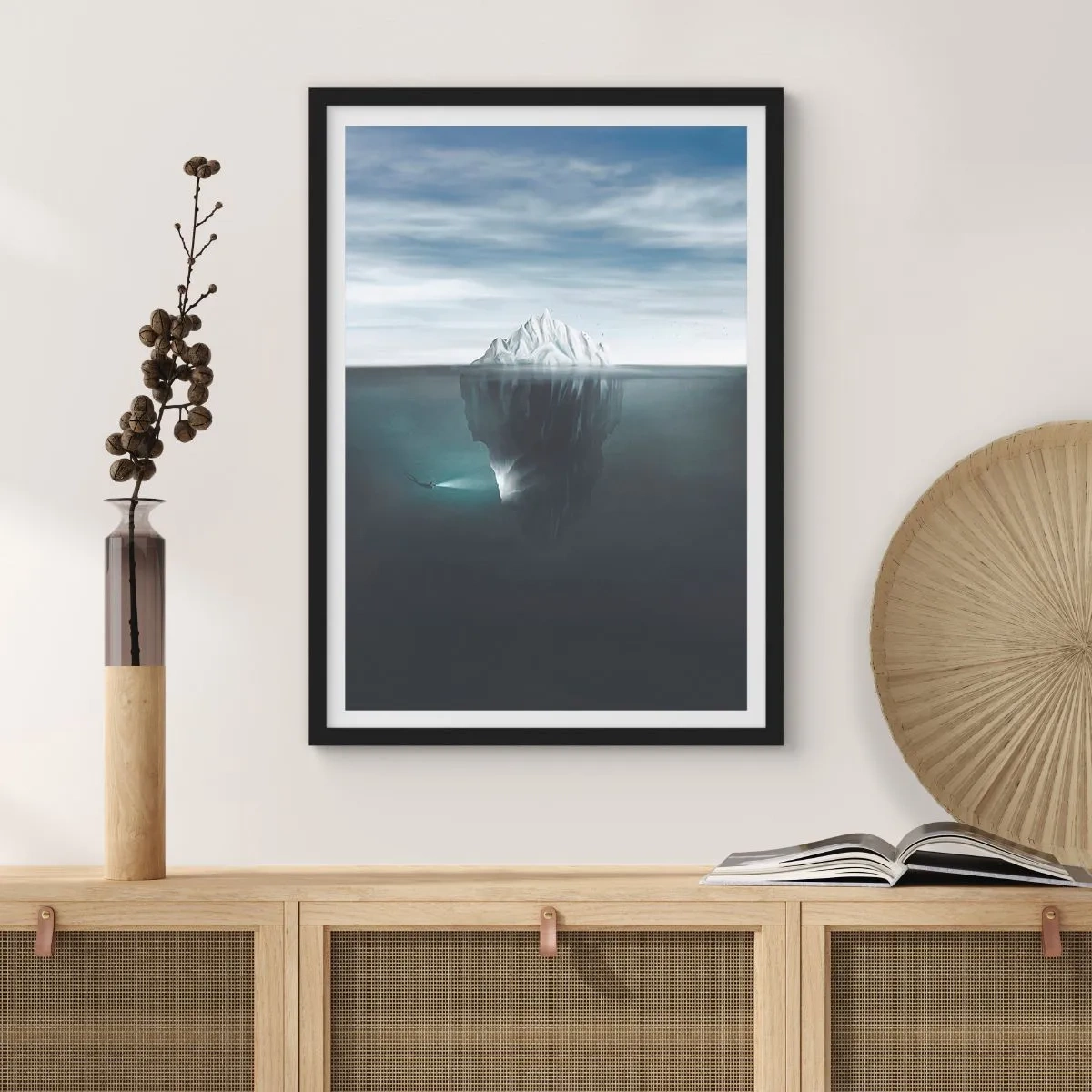 Poster in black frame - Underwater Secret - 40x50 cm