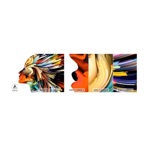 Photo Wallpaper Sample Self-Adhesive Deluxe Sticker - Explosion of Imagination - Abstraction, Woman, Graphics - 100x30 cm