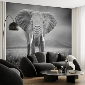 Custom Wallpaper Premium Canvas - Welcoming of the Host - Elephant, Animals, Landscape