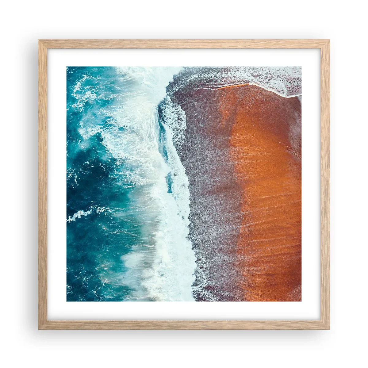 Poster in light oak frame - Touch of the Ocean - 50x50 cm