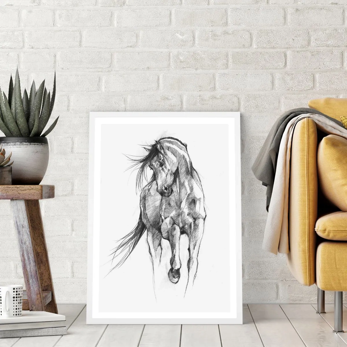 Poster in white frmae - In a Graceful Trot - 61x91 cm