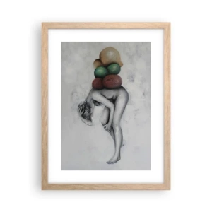 Poster in light oak frame - Weight of Life - 30x40 cm