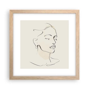Poster in light oak frame - With a Decisive Line - 30x30 cm