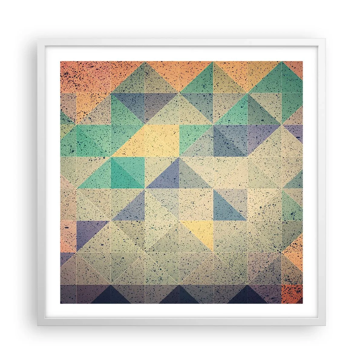 Poster in white frmae - The Republic of Triangles - 60x60 cm