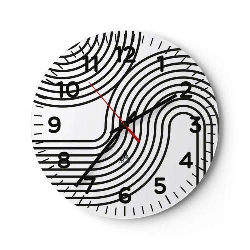 Wall clock - Clock on glass - On the Curve - 30x30 cm