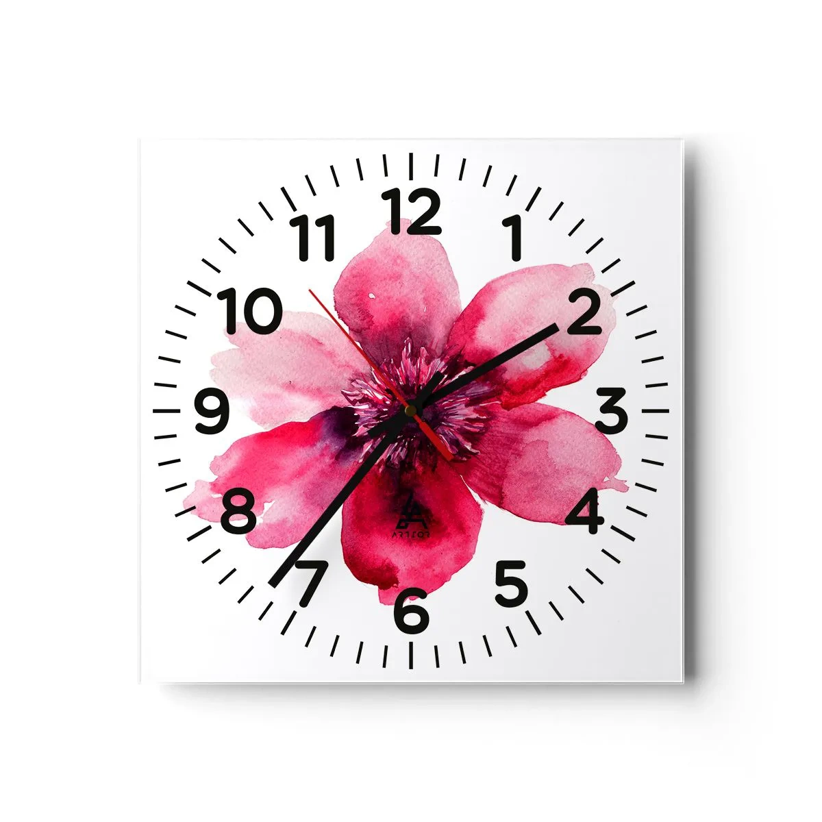 Wall clock - Clock on glass - Carmine, Fragrant Kiss - 40x40 cm