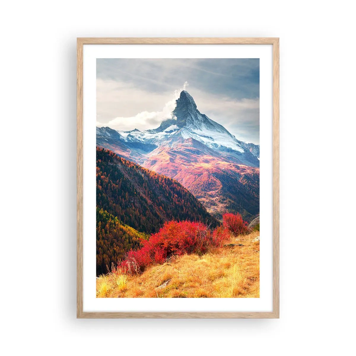 Poster in light oak frame - Alpine Autumn - 50x70 cm