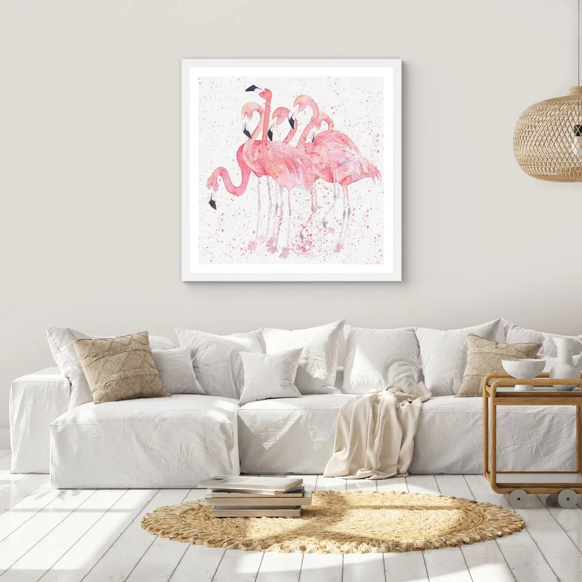 Poster in white frmae - Pink Power - 40x40 cm