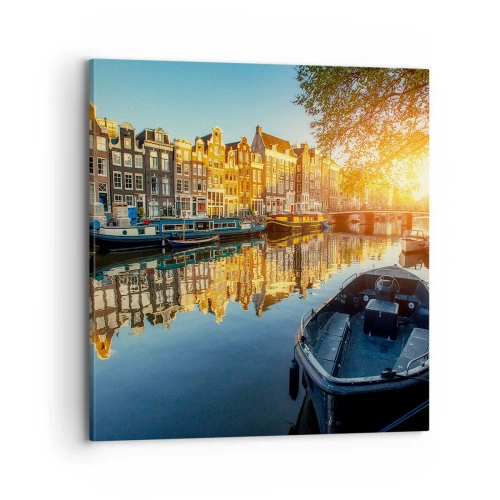 Canvas picture - Morning in Amsterdam - 70x70 cm