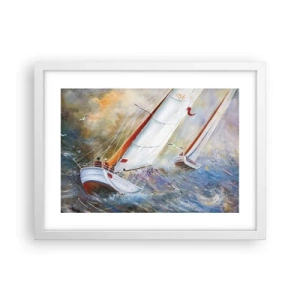 Poster in white frmae - Running on the Waves - 40x30 cm
