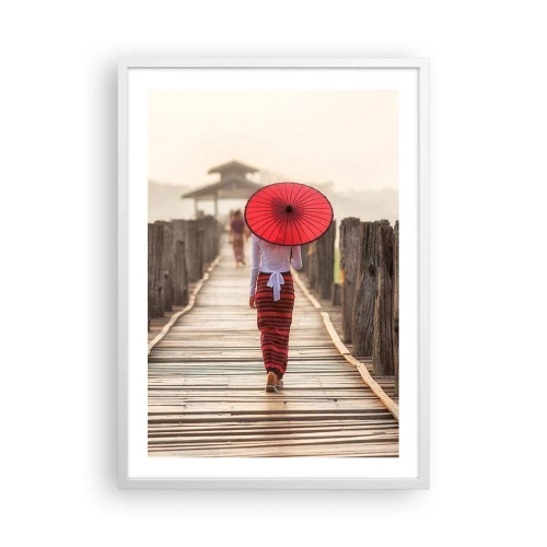 Poster in white frmae - On an Old Bridge - 50x70 cm