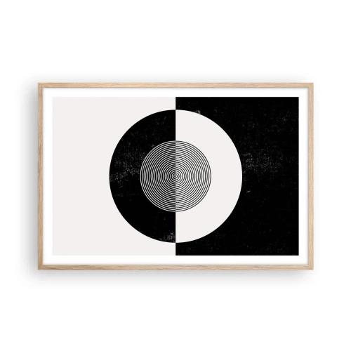 Poster in light oak frame - Harmony in Black and White - 91x61 cm