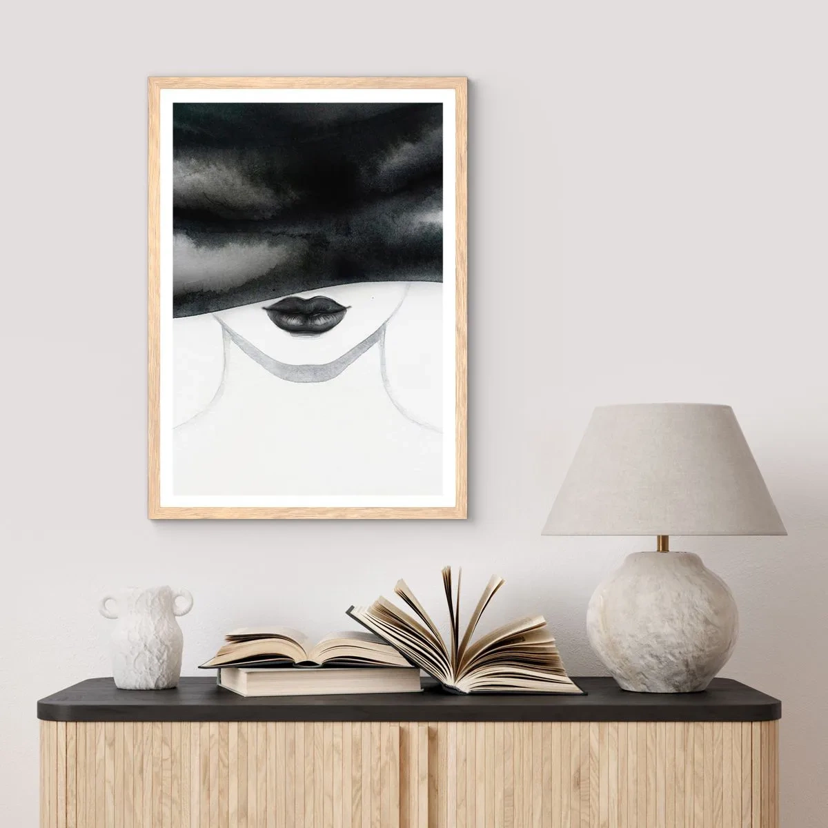 Poster in light oak frame - Sensual Secret - 30x40 cm