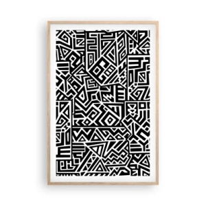 Poster in light oak frame - Precolumbian Composition - 61x91 cm