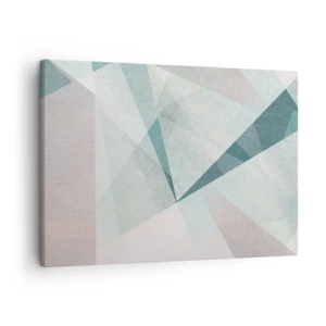 Canvas picture - Geometric shapes in pastel shades of blue and gray - 70x50cm - Calmly but Dynamically - Modern wall decoration for the living room and bedroom ARTTOR