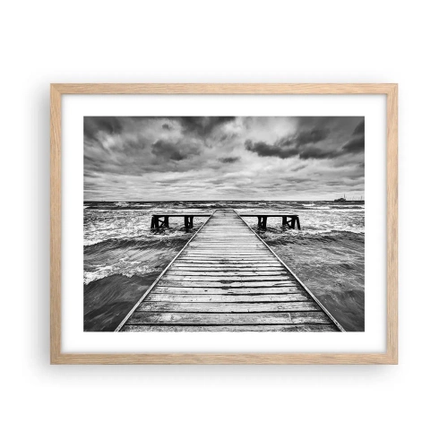 Poster in light oak frame - Waiting for the Wind to Blow away - 50x40 cm